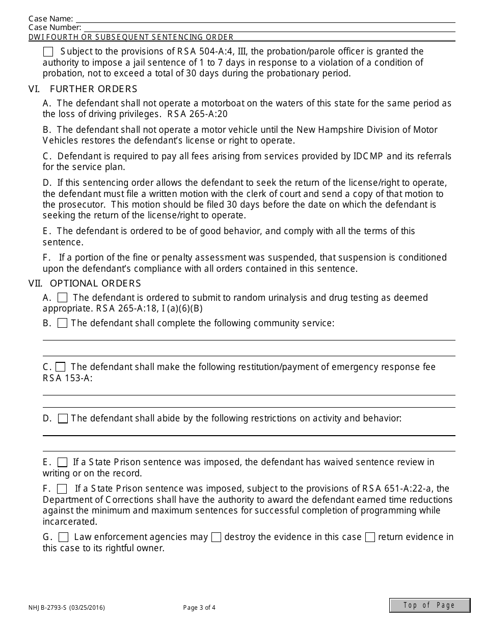 Form NHJB-2793-S Dwi Fourth or Subsequent Offense Sentencing Order - New Hampshire, Page 3