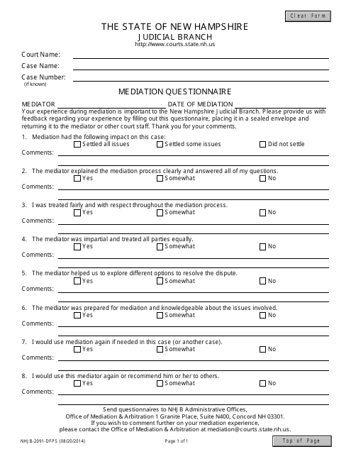 Form NHJB-2091-DFPS  Printable Pdf