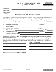 Document preview: Form NHJB-4016-SE Registration of Foreign Judgment - New Hampshire