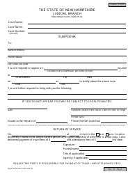 Document preview: Form NHJB-2775-DFP Subpoena - New Hampshire