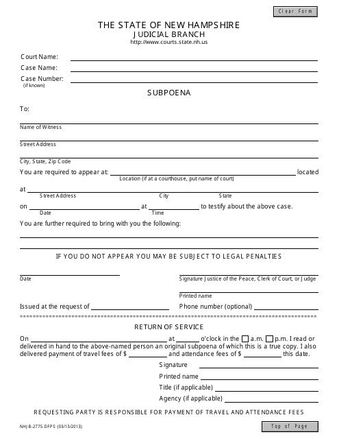 Form NHJB-2775-DFP  Printable Pdf