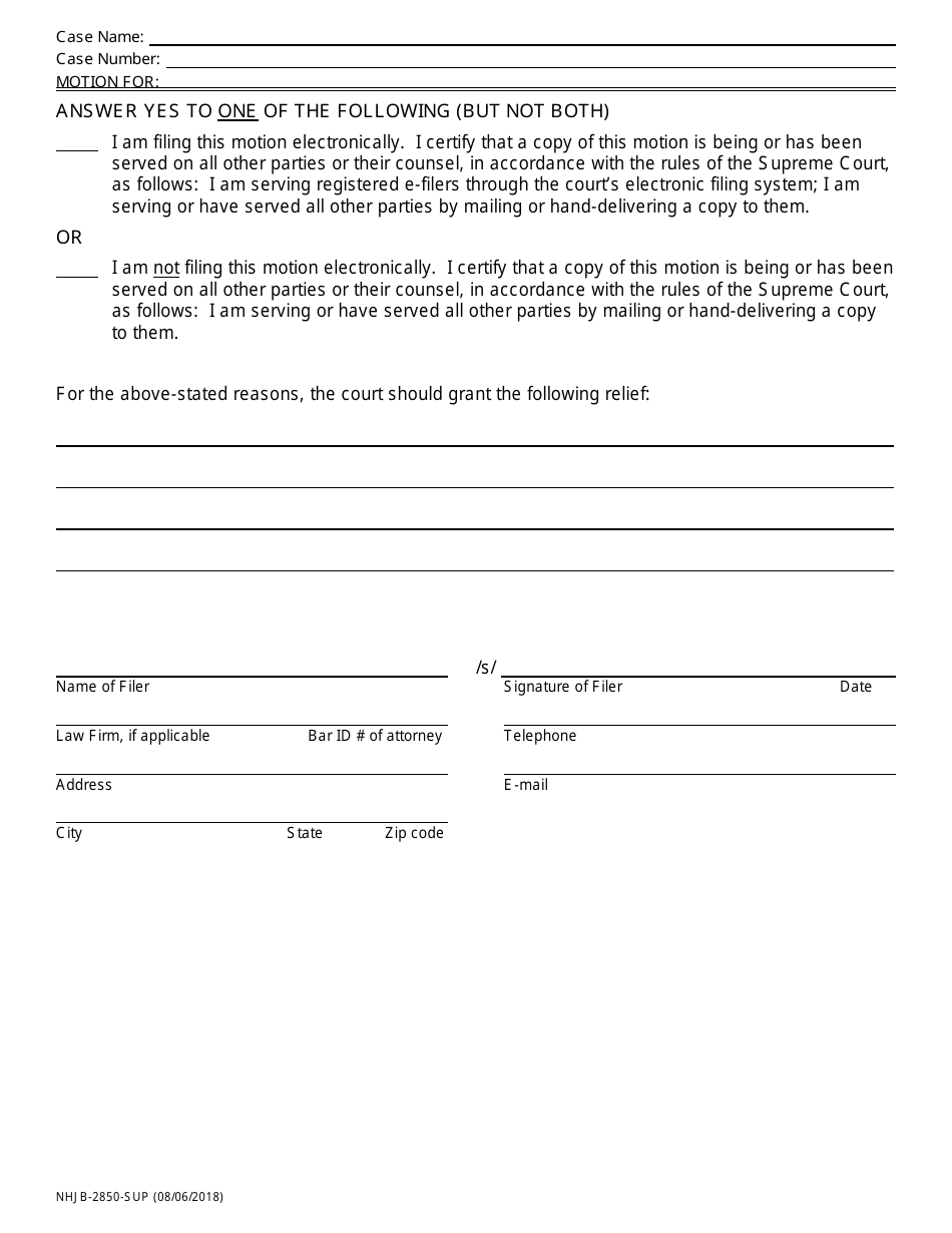 Form NHJB-2850-SUP Motion - New Hampshire, Page 2