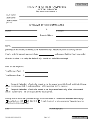 Document preview: Form NHJB-2423-DP Affidavit of Non-compliance - New Hampshire