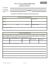 Form NHJB-2981-D Juvenile Petition to Annul Record (No Fee) - New Hampshire