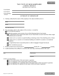 Document preview: Form NHJB-2771-D Affidavit of Ownership - New Hampshire