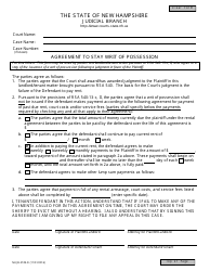 Document preview: Form NHJB-2749-D Agreement to Stay Writ of Possession - New Hampshire
