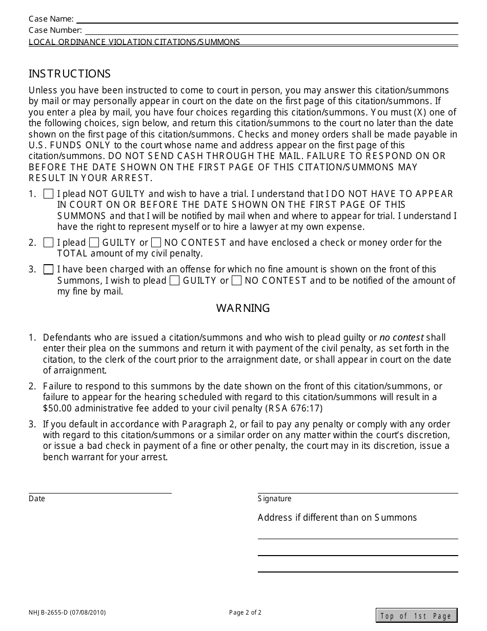 Form NHJB-2655-D - Fill Out, Sign Online and Download Fillable PDF, New ...