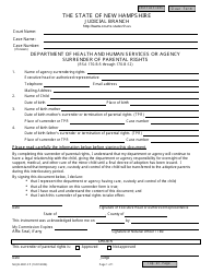Document preview: Form NHJB-2081-FP Department of Health and Human Services or Agency Surrender of Parental Rights - New Hampshire