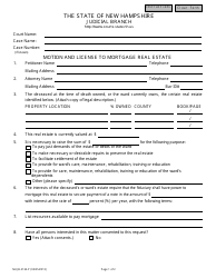 Form NHJB-2134-P Motion and License to Mortgage Real Estate - New Hampshire