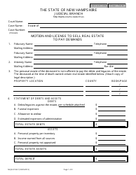 Document preview: Form NHJB-2136-P Motion and License to Sell Real Estate to Pay Demands - New Hampshire