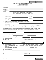 Document preview: Form NHJB-2499-P Motion to Pay State Treasurer for Property in Excess of $5000 - New Hampshire