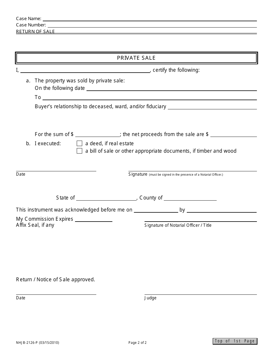 Form NHJB-2126-P - Fill Out, Sign Online and Download Fillable PDF, New ...