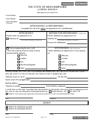 Document preview: Form NHJB-2119-P Appearance or Withdrawal - New Hampshire
