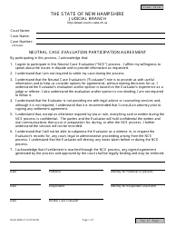 Document preview: Form NHJB-2988-FP Neutral Case Evaluation Participation Agreement - New Hampshire