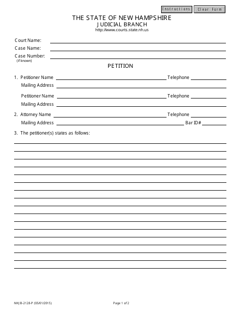 Form NHJB-2128-P  Printable Pdf