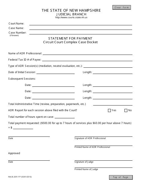Form NHJB-2691-FP  Printable Pdf