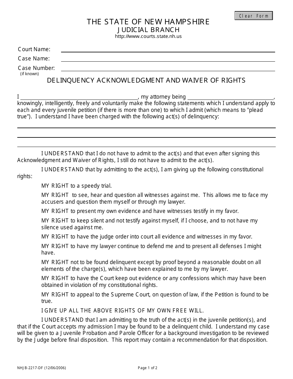 Form NHJB-2217-DF - Fill Out, Sign Online and Download Fillable PDF ...