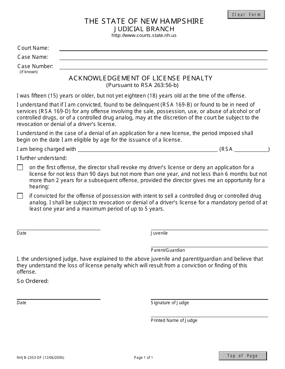 Form NHJB-2353-DF - Fill Out, Sign Online and Download Fillable PDF ...