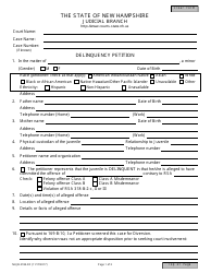Document preview: Form NHJB-2184-DF Delinquency Petition - New Hampshire
