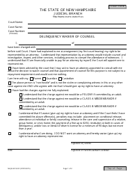 Document preview: Form NHJB-2213-DF Delinquency Waiver of Counsel - New Hampshire
