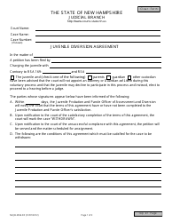 Form NHJB-2354-DF Juvenile Diversion Agreement - New Hampshire