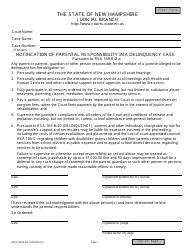 Document preview: Form NHJB-2355-DF Notification of Parental Responsibility in Delinquency Case - New Hampshire