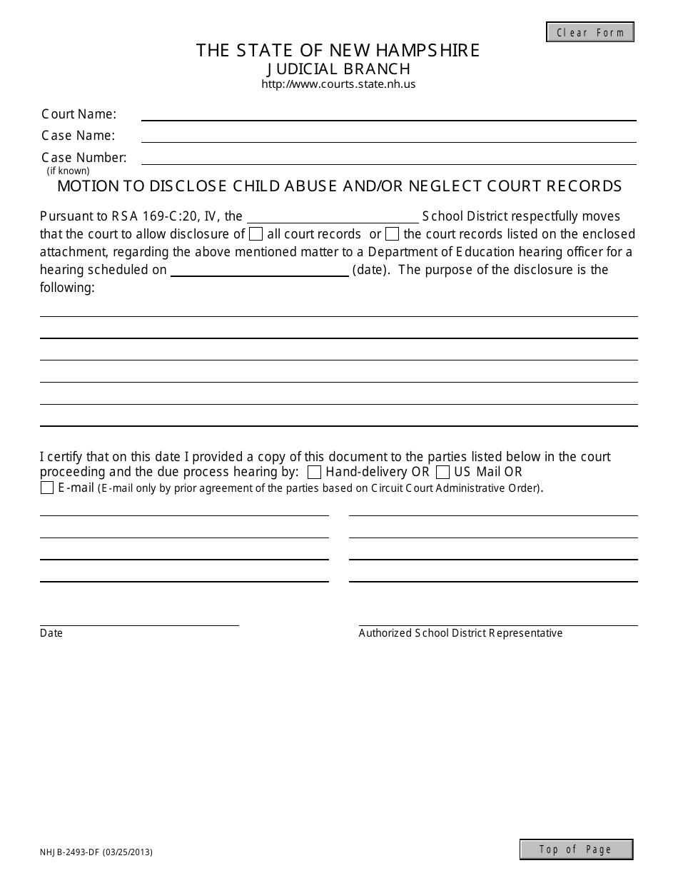 Form NHJB2493DF Fill Out, Sign Online and Download Fillable PDF
