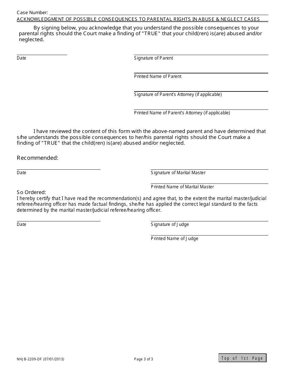 Form NHJB-2209-DF Acknowledgment of Possible Consequences to Parental Rights in Abuse and Neglect Cases - New Hampshire, Page 3