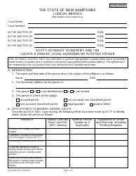 Document preview: Form NHJB-3031-DF Affidavit to Identify and/or Locate a Parent, Legal Guardian or Putative Father - New Hampshire