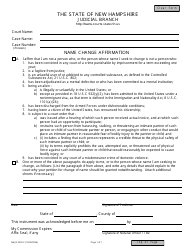 Document preview: Form NHJB-2320-F Name Change Affirmation - New Hampshire