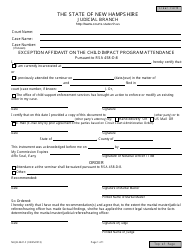 Document preview: Form NHJB-2621-F Exception Affidavit of the Child Impact Program Attendance - New Hampshire