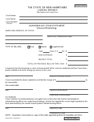 Form NHJB-2924-F Guardian Ad Litem Statement (Divorce/Parenting) - New Hampshire