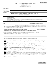 Document preview: Form NHJB-2739-F Motion to Compel Mandatory Disclosure Under Family Rule 1.25-a (Parenting) - New Hampshire