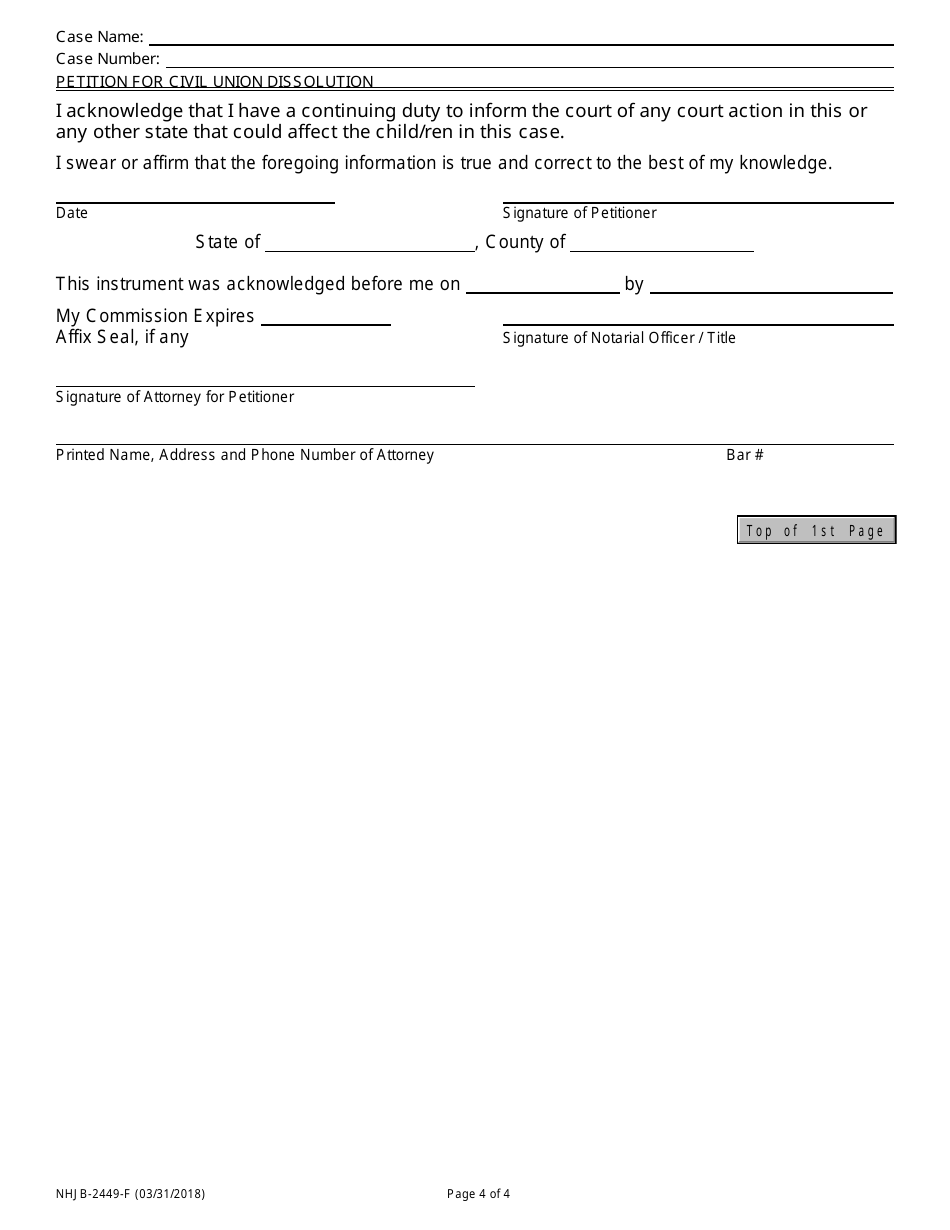 Form NHJB-2449-F Petition for Civil Union Dissolution - New Hampshire, Page 4
