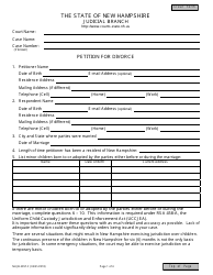 Document preview: Form NHJB-2057-F Petition for Divorce - New Hampshire
