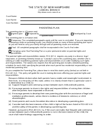 Form NHJB-2064-F Parenting Plan - New Hampshire