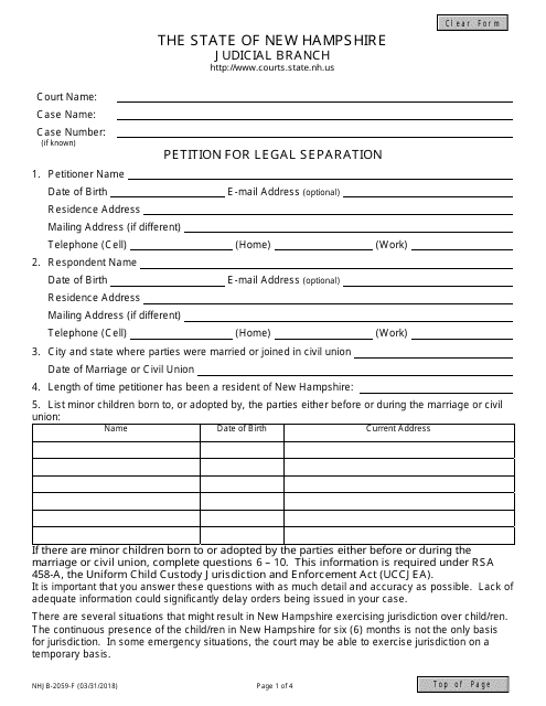 Form NHJB-2059-F  Printable Pdf