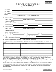 Form NHJB-2059-F Petition for Legal Separation - New Hampshire