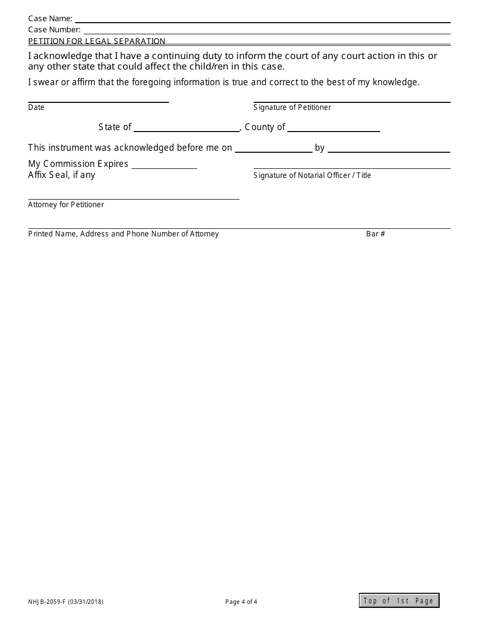 Form NHJB-2059-F Petition for Legal Separation - New Hampshire, Page 4