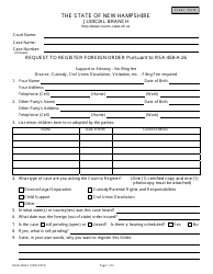 Document preview: Form NHJB-2063-F Petition to Register Foreign Order - New Hampshire
