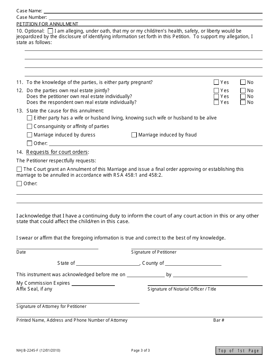 Form NHJB-2245-F Petition to Annul Marriage - New Hampshire, Page 3