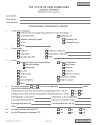 Form NHJB-2073-F Scheduling Conference Order - New Hampshire