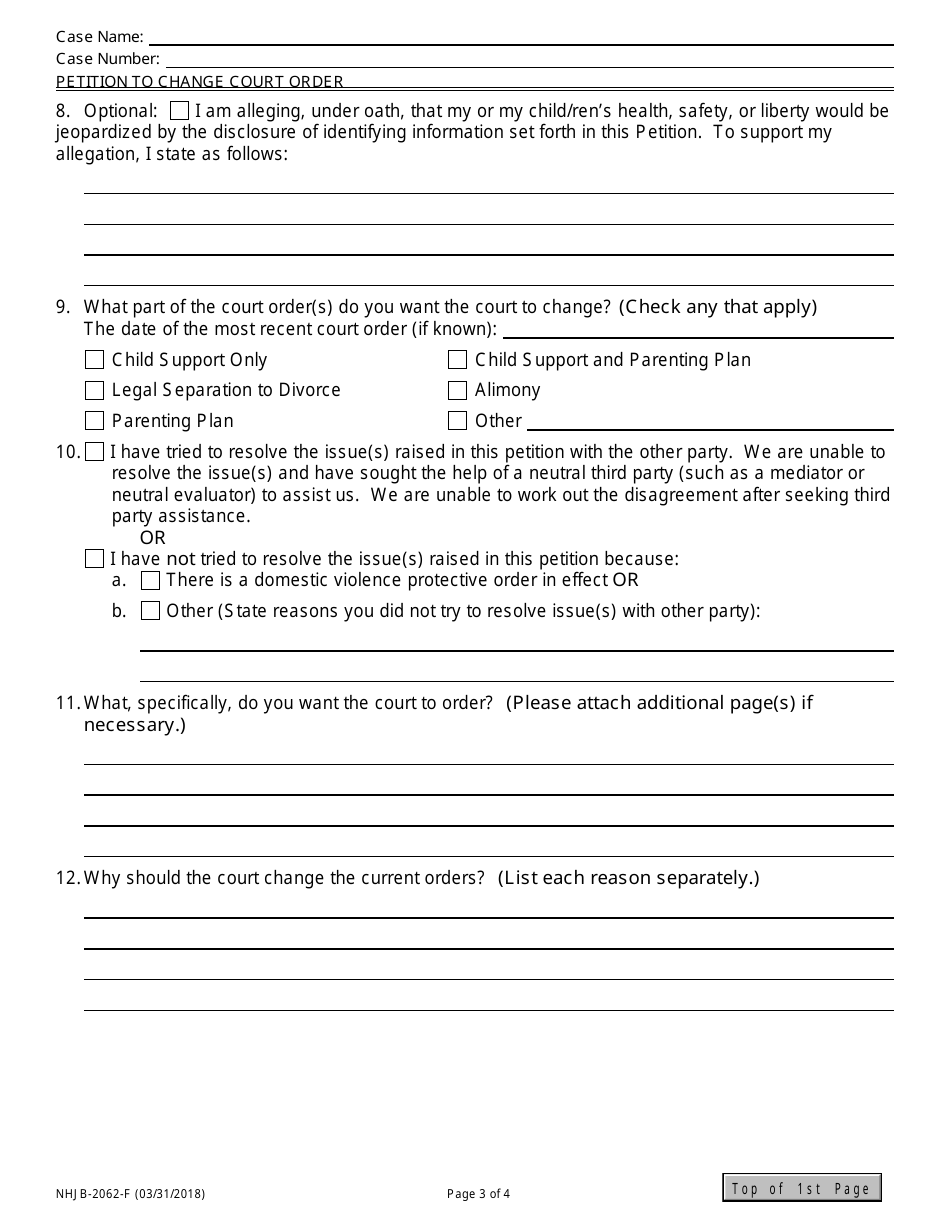 Form NHJB-2062-F Petition to Change Court Order - New Hampshire, Page 3