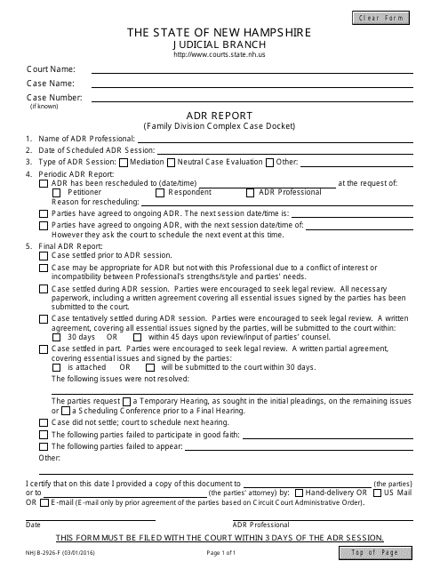 Form NHJB-2926-F  Printable Pdf