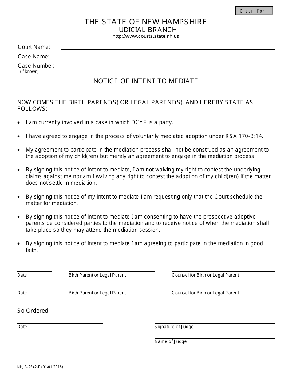 Form NHJB-2542-F - Fill Out, Sign Online and Download Fillable PDF, New ...