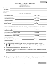 Document preview: Form NHJB-2603-F Marriage Petition - New Hampshire