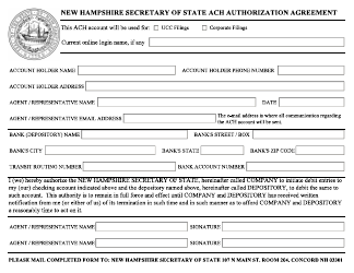 New Hampshire ACH Authorization Agreement Download Fillable PDF ...