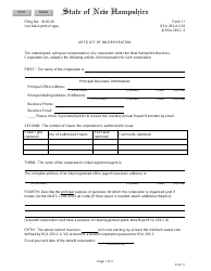 Form 11 Articles of Incorporation - New Hampshire, Page 2
