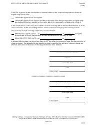 Form 49 Articles of Merger and Share Exchange Between Corporations and Eligible Entities - New Hampshire, Page 2