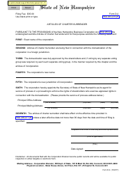 Form D-2 &quot;Articles of Charter Surrender&quot; - New Hampshire
